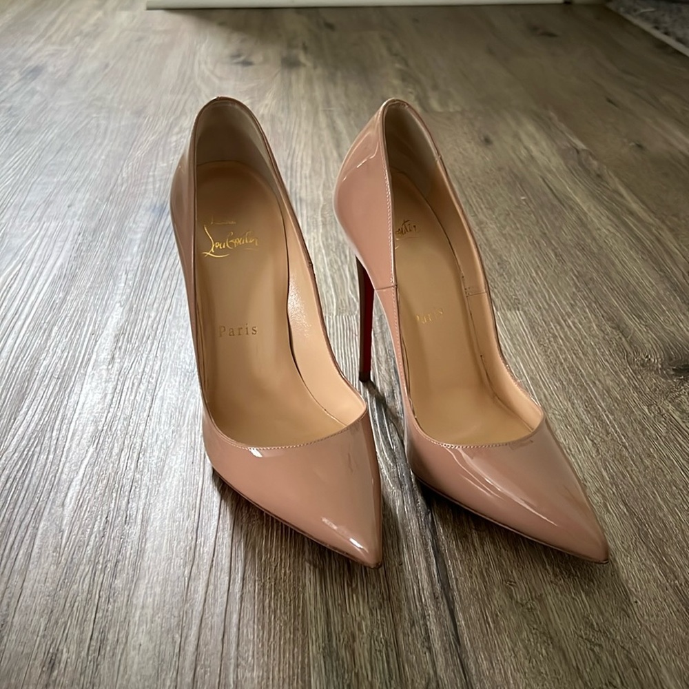 So Kate 120 patent Christian louboutin nude